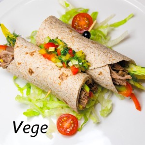 Tortilla z warzywami sos czosnkowy